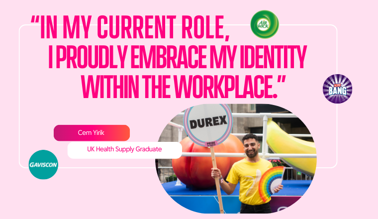 Image with quote that reads "In my current role, I proudly embrace my identity within the workplace"